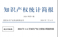 2024年1-6月專利、商標(biāo)、地理標(biāo)志等知識(shí)產(chǎn)權(quán)主要統(tǒng)計(jì)數(shù)據(jù) | 附數(shù)據(jù)詳情