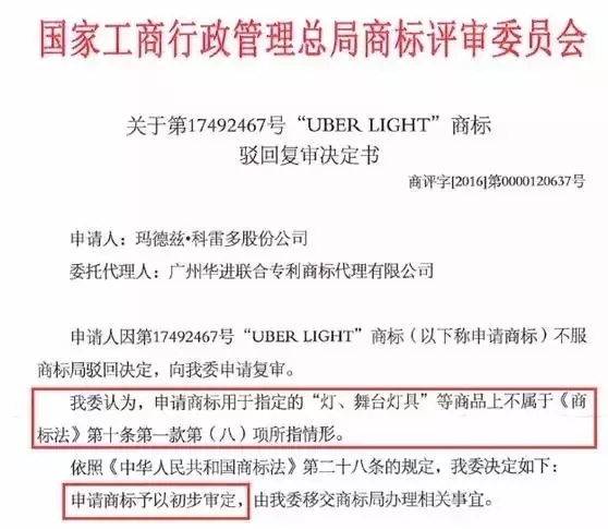 奇葩商標(biāo)「UBER LIGHT」被翻譯“乳房”險(xiǎn)遭駁回?zé)o效！