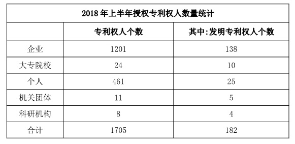 廣州市白云區(qū)2018年上半年專利數(shù)據(jù)分析報告