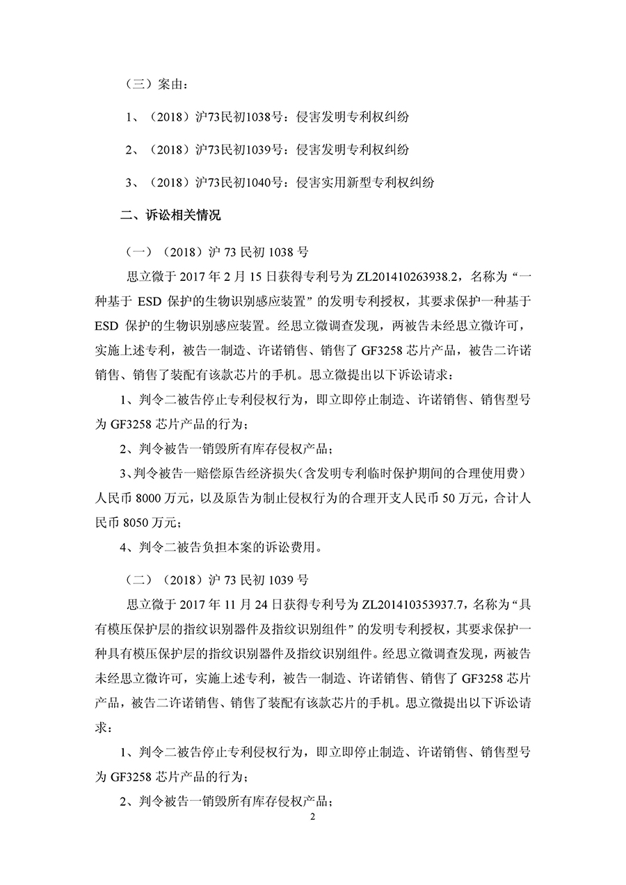 索賠2.4億元！思立微起訴匯頂科技、魅之族侵犯三項發(fā)明專利權