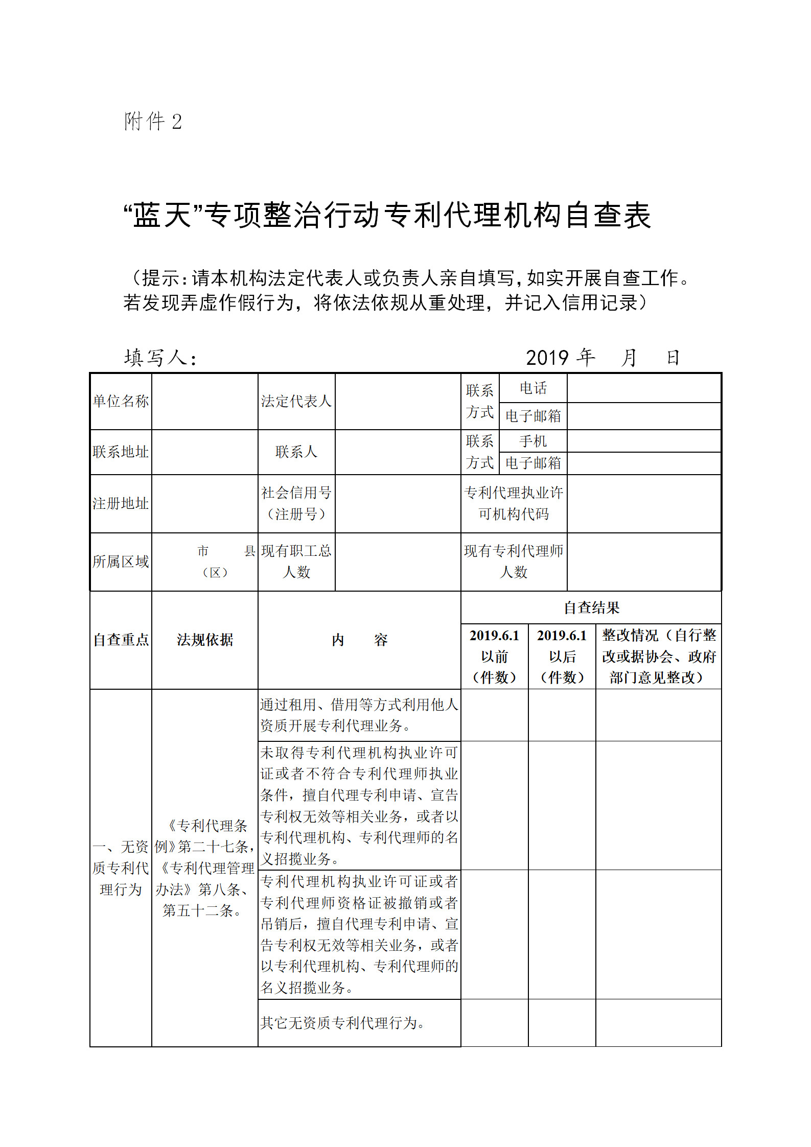 廣州開展2019年度專利代理行業(yè)“藍天”專項整治行動