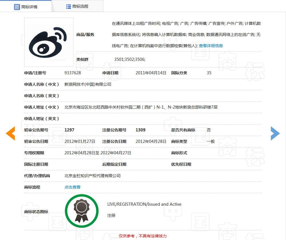 “微博課堂”侵犯“微博”商標(biāo)權(quán)案，新浪二審獲賠200余萬