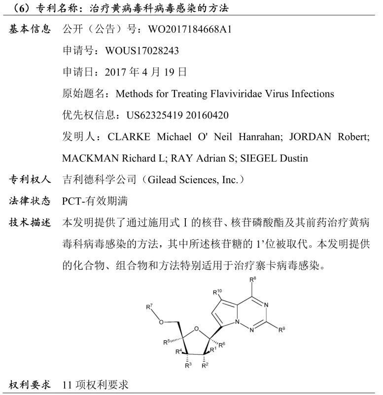 吉利德科學公司Remdesivir（瑞德西韋）相關專利介紹