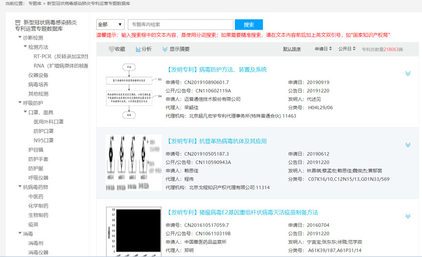 剛剛！抗擊新冠病毒感染肺炎專(zhuān)利運(yùn)營(yíng)專(zhuān)題數(shù)據(jù)庫(kù)正式上線(xiàn)