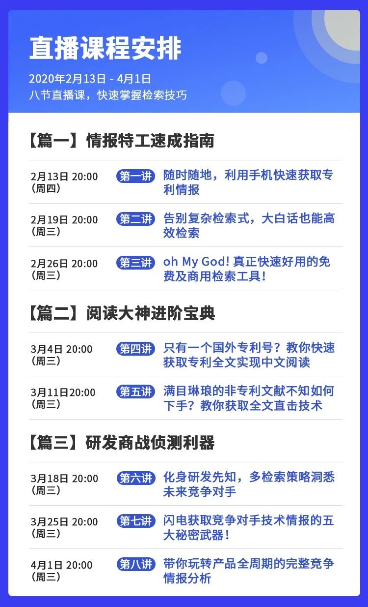 直播報(bào)名！「專利檢索零基礎(chǔ)特別課程」全網(wǎng)首發(fā)