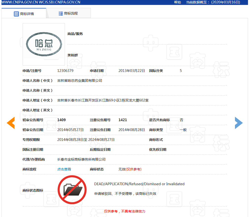 “哈藥” VS “哈總” 商標侵權案