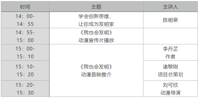 周二下午14:00直播！留住孩子的想象力——《我也會發(fā)明》動漫首映推介！