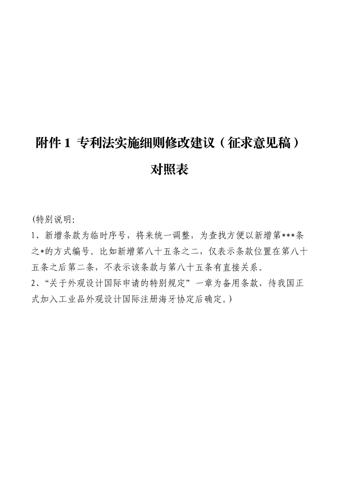 《專利法實施細則修改建議（征求意見稿）》全文！