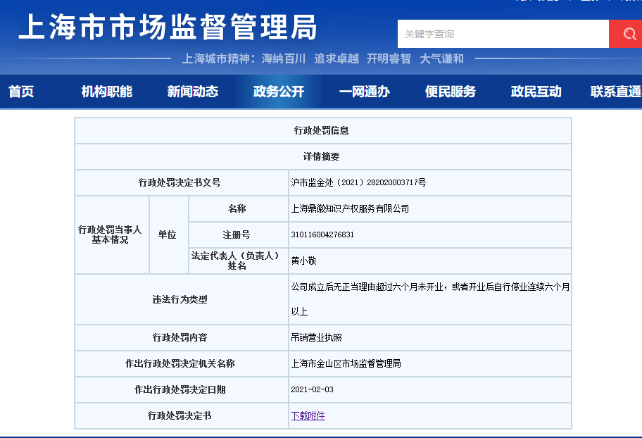 因6個月未開業(yè)/停業(yè)，這兩家知識產權服務機構被吊銷執(zhí)照！