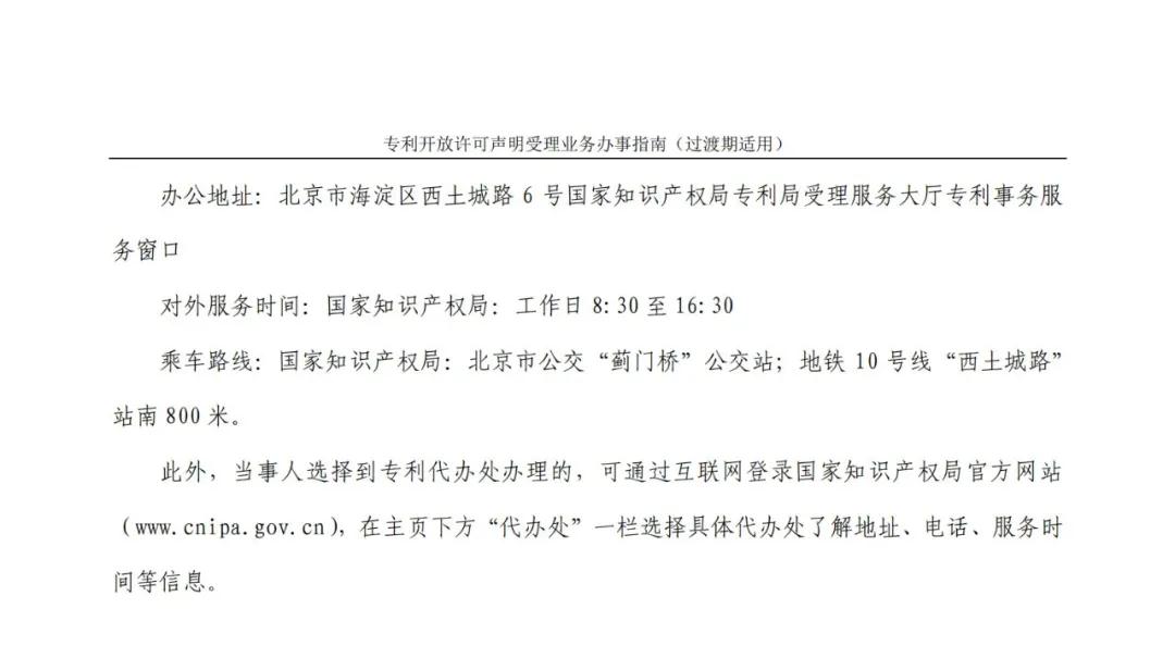 《專利開放許可聲明受理業(yè)務(wù)辦事指南（過渡期適用）》全文發(fā)布！