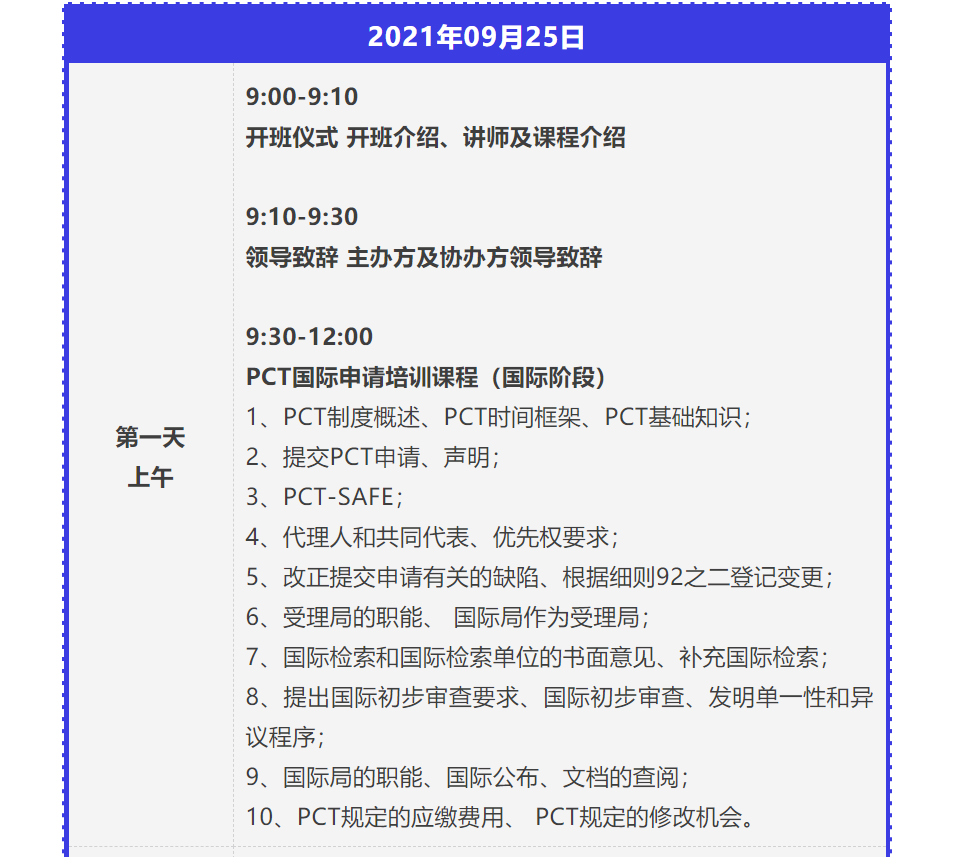 報(bào)名！2021年「涉外專(zhuān)利代理高級(jí)研修班【上海站】」來(lái)啦！