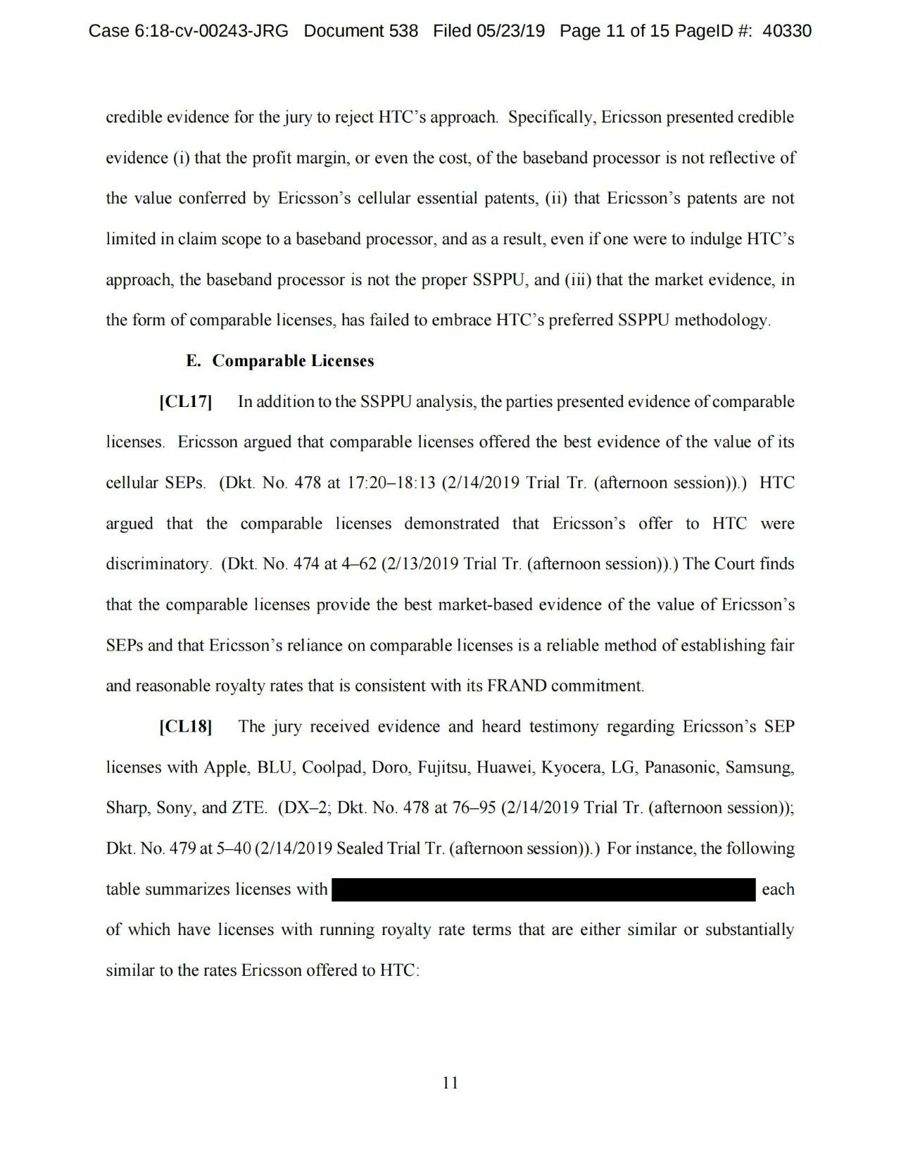 美國第五巡回上訴法院二審判決認(rèn)定愛立信符合FRAND承諾