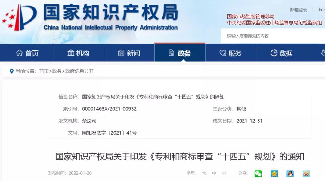 國知局《專利和商標(biāo)審查“十四五”規(guī)劃》全文來了！