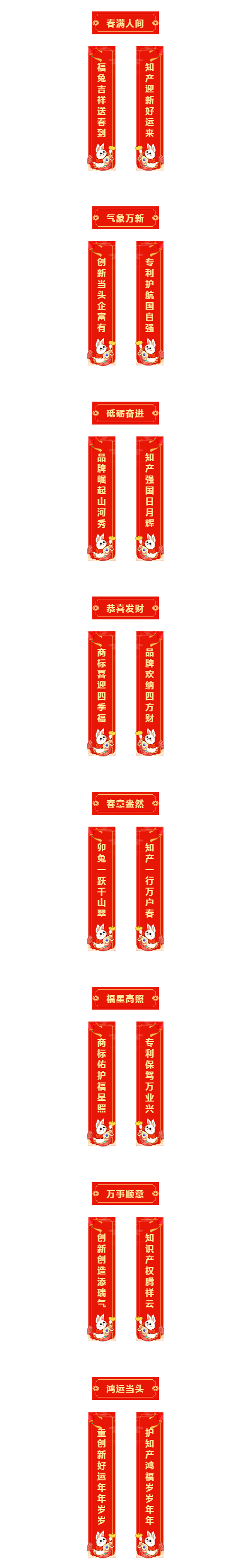 新年快樂！知產(chǎn)春聯(lián)高高掛，鴻運財源滾滾來