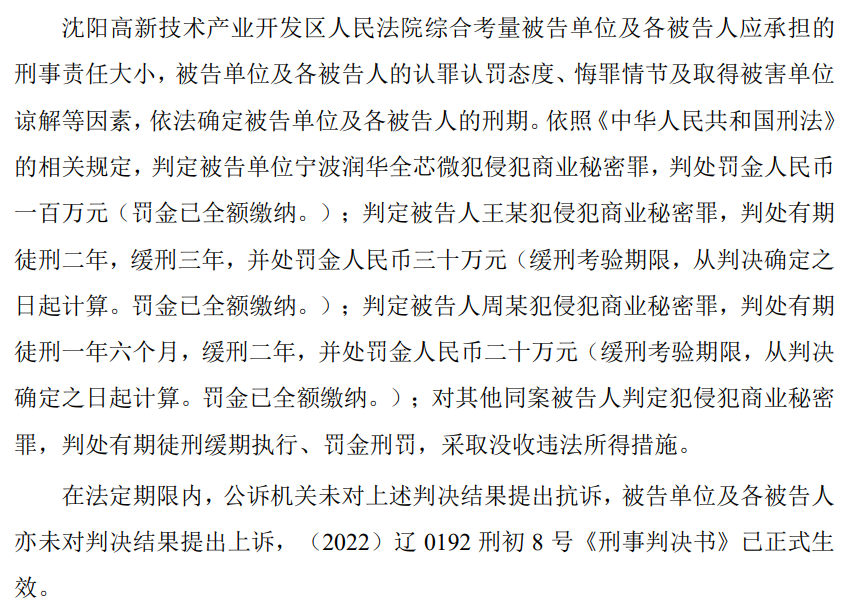 自愿賠償6000萬，芯源微電子與潤華全芯微電子商業(yè)秘密糾紛一審判決出爐！