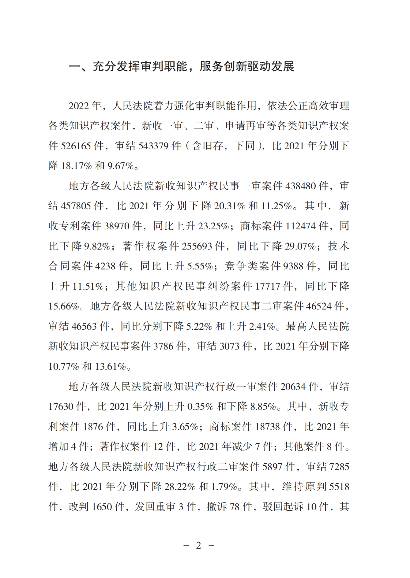 《中國(guó)法院知識(shí)產(chǎn)權(quán)司法保護(hù)狀況（2022年）》全文發(fā)布！