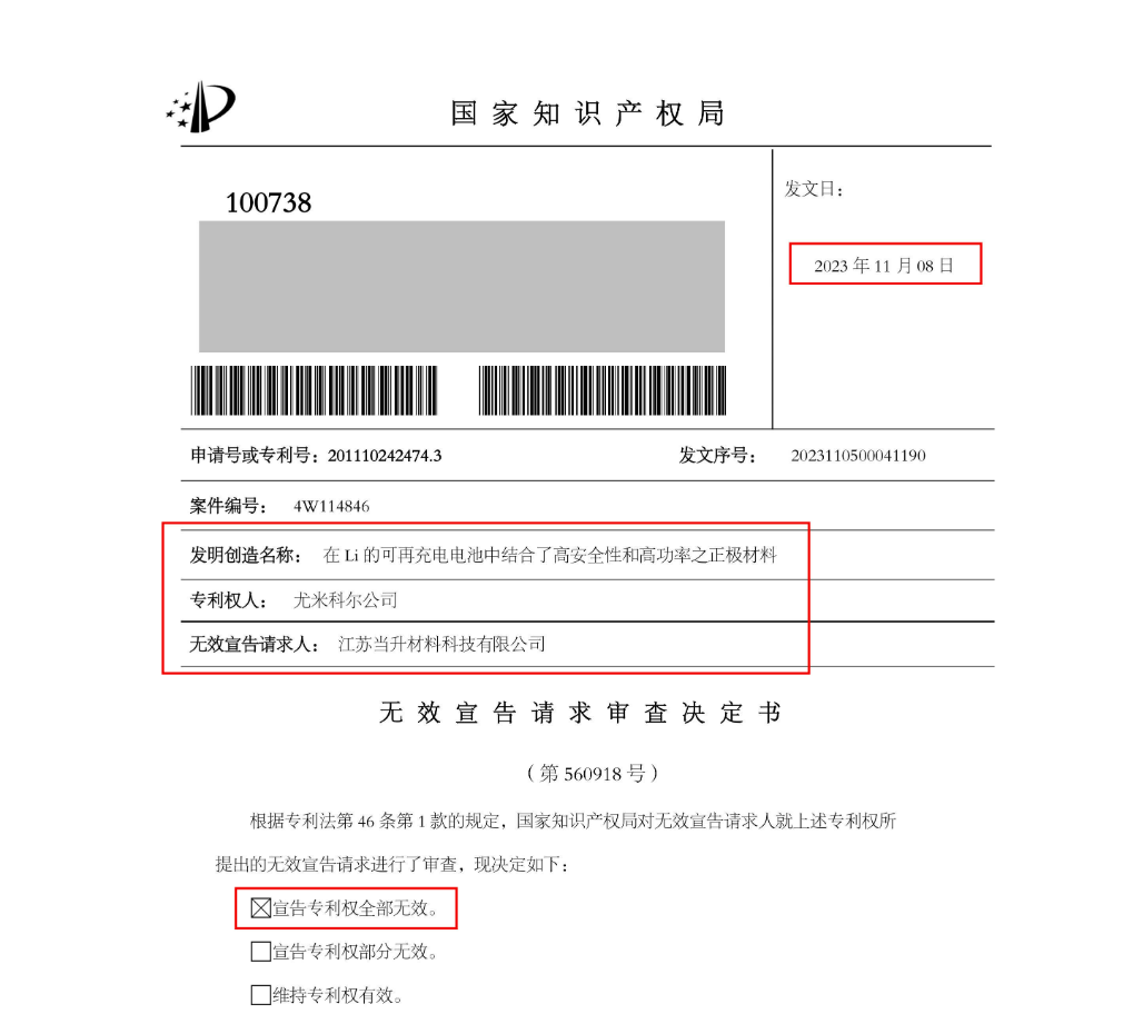 1.1億訴訟的涉案專利宣告全部無(wú)效，尤米科爾還有什么底牌？