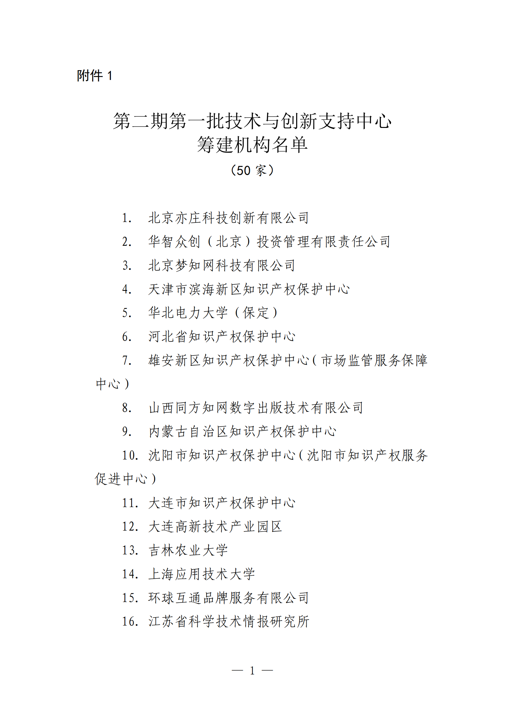 國(guó)知局：第二期第一批50家技術(shù)與創(chuàng)新支持中心籌建機(jī)構(gòu)名單公布！