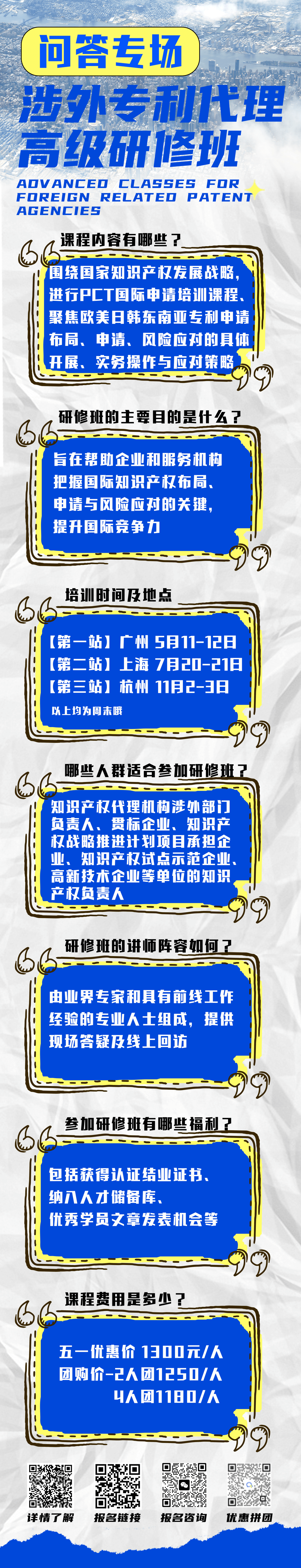 您的問題，我們來解答！ —— 涉外專利代理高級(jí)研修班Q&A特輯