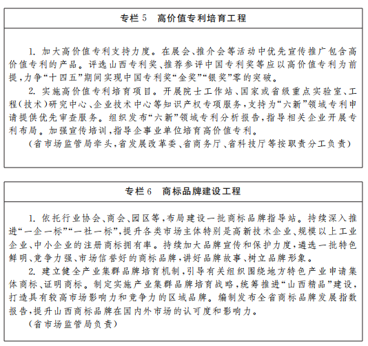 《山西省“十四五”知識產(chǎn)權(quán)保護(hù)和運(yùn)用規(guī)劃》全文發(fā)布！  ?