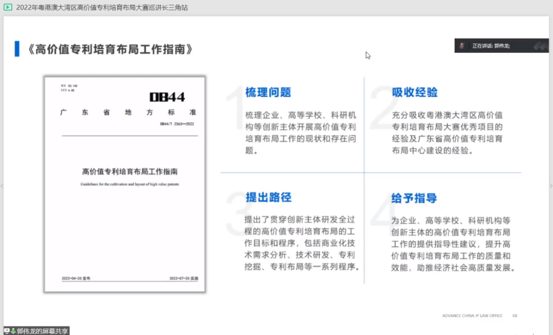 灣高賽走進(jìn)長(zhǎng)三角，跨域聯(lián)動(dòng)共助專利高質(zhì)量發(fā)展——2022年灣高賽長(zhǎng)三角站線上巡講圓滿舉辦！