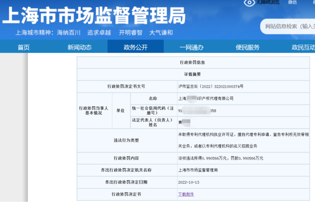 4家公司因擅自開展專利代理業(yè)務(wù)被罰近11萬余元 | 附行政處罰決定書